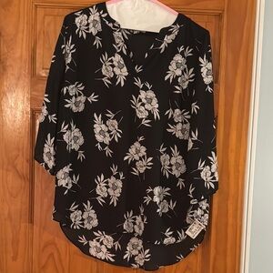 Black Floral Women's Top